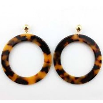 Brown Leopard Print Acrylic Drop Earrings